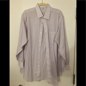 Brooks Brothers red, white, blue pinstriped shirt size 17 1/2-34
